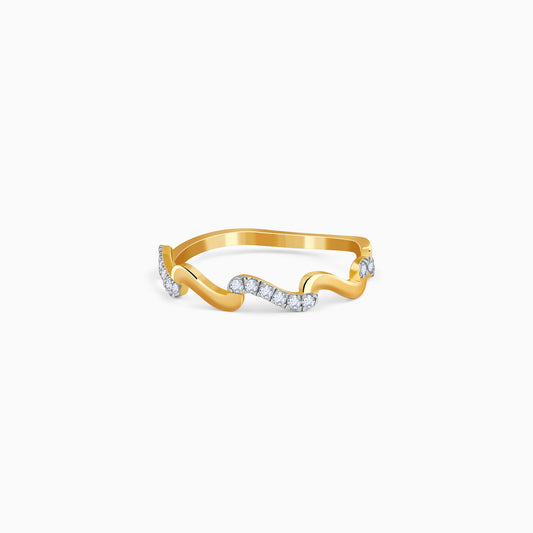 Gold Aurora Zigzag Lab Grown Diamond Ring