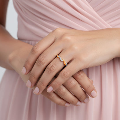 Gold Aurora Zigzag Lab Grown Diamond Ring