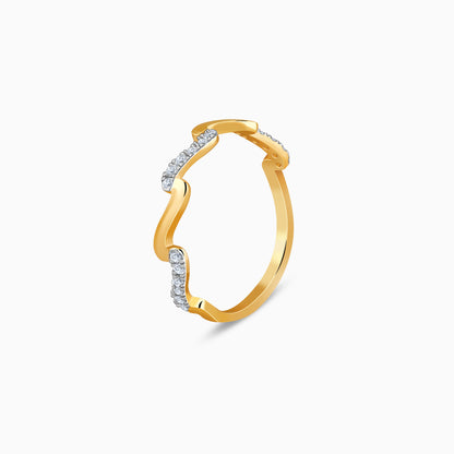 Gold Aurora Zigzag Lab Grown Diamond Ring