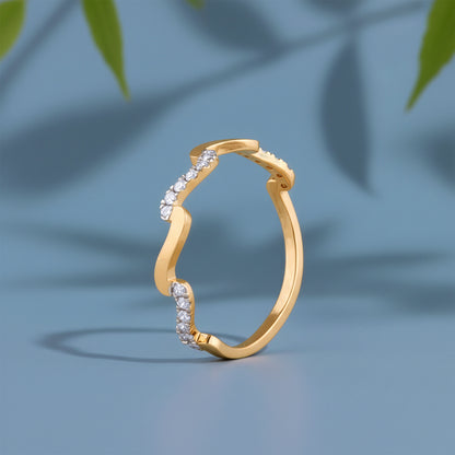 Gold Aurora Zigzag Lab Grown Diamond Ring