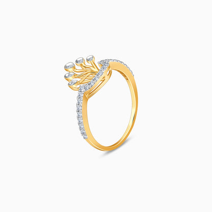 Gold Twinkle Throne Lab Grown Diamond Ring