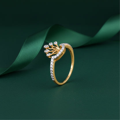 Gold Twinkle Throne Lab Grown Diamond Ring
