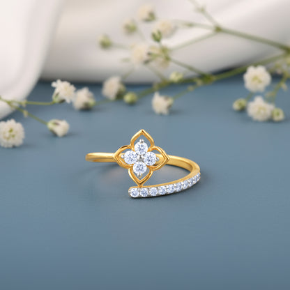 Gold Petal Spirit Lab Grown Diamond Ring
