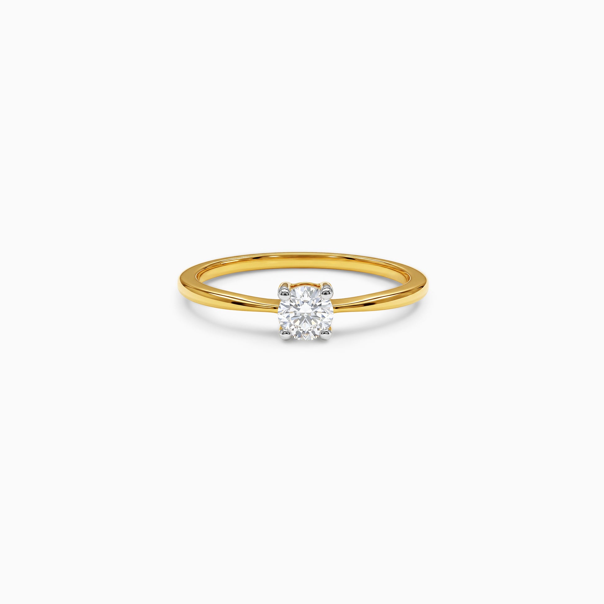 Gold Solitaire Belle Lab Grown Diamond Ring (Size 12)