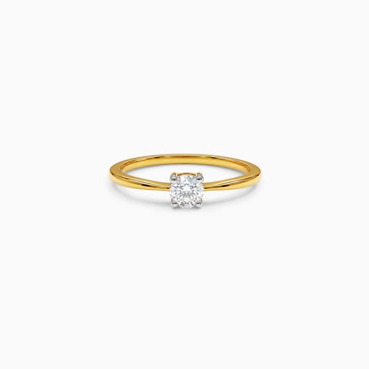 Gold Solitaire Belle Lab Grown Diamond Ring (Size 12)