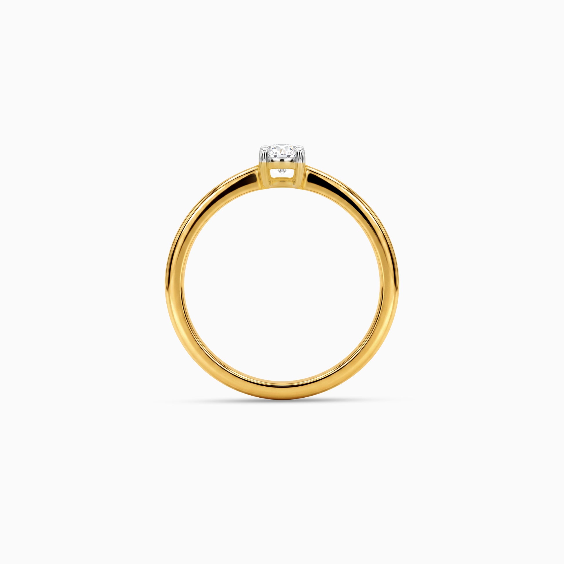 Gold Solitaire Belle Lab Grown Diamond Ring (Size 12)