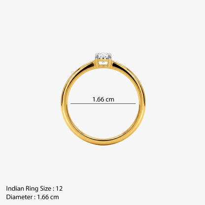 Gold Solitaire Belle Lab Grown Diamond Ring (Size 12)