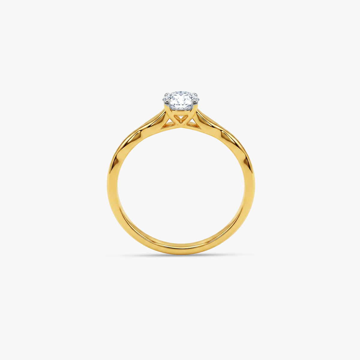 Gold Vivienne Twist Lab Grown Diamond Ring (Size 12)