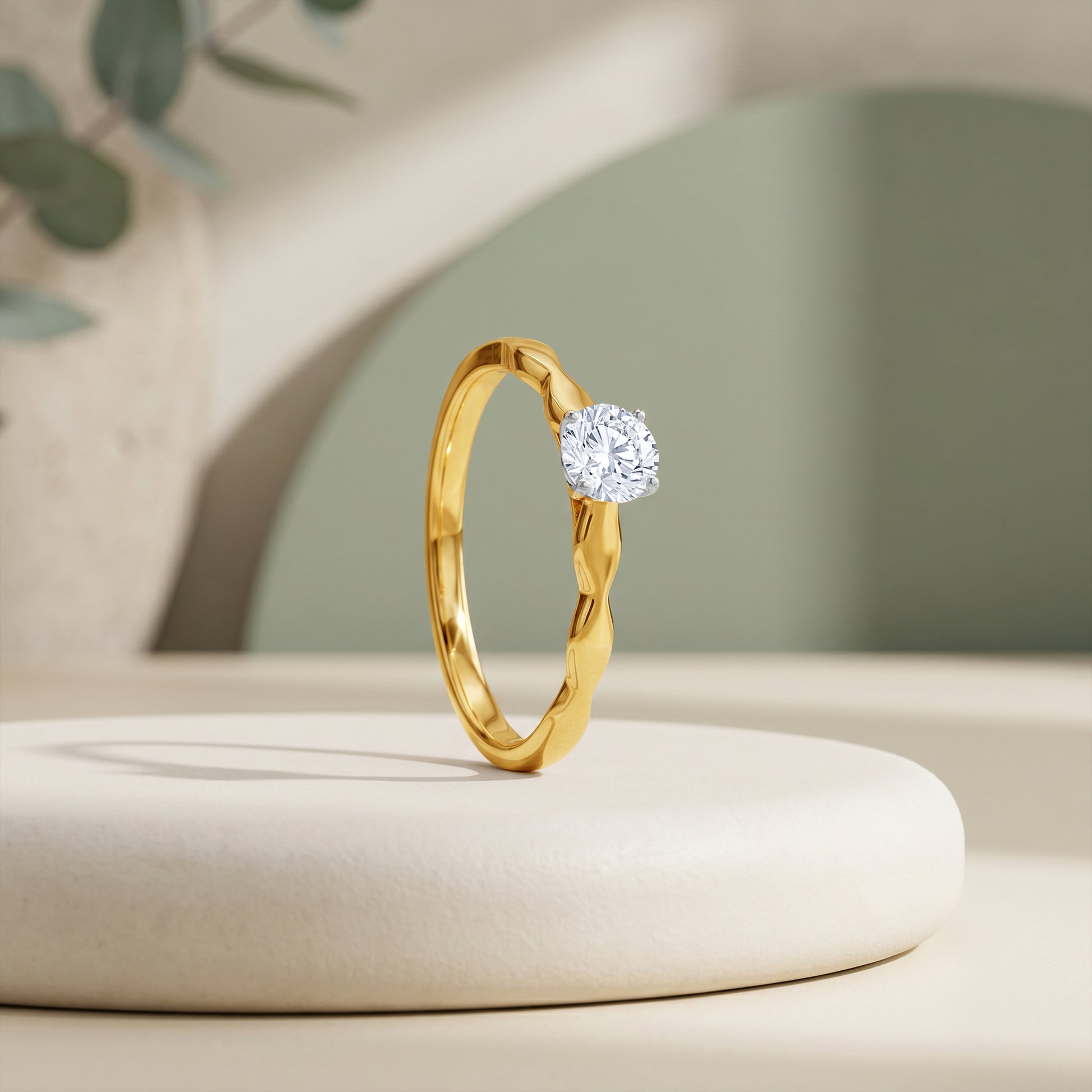 Gold Vivienne Twist Lab Grown Diamond Ring (Size 12)