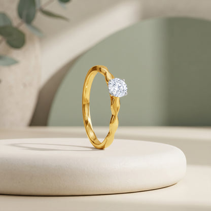 Gold Vivienne Twist Lab Grown Diamond Ring (Size 12)