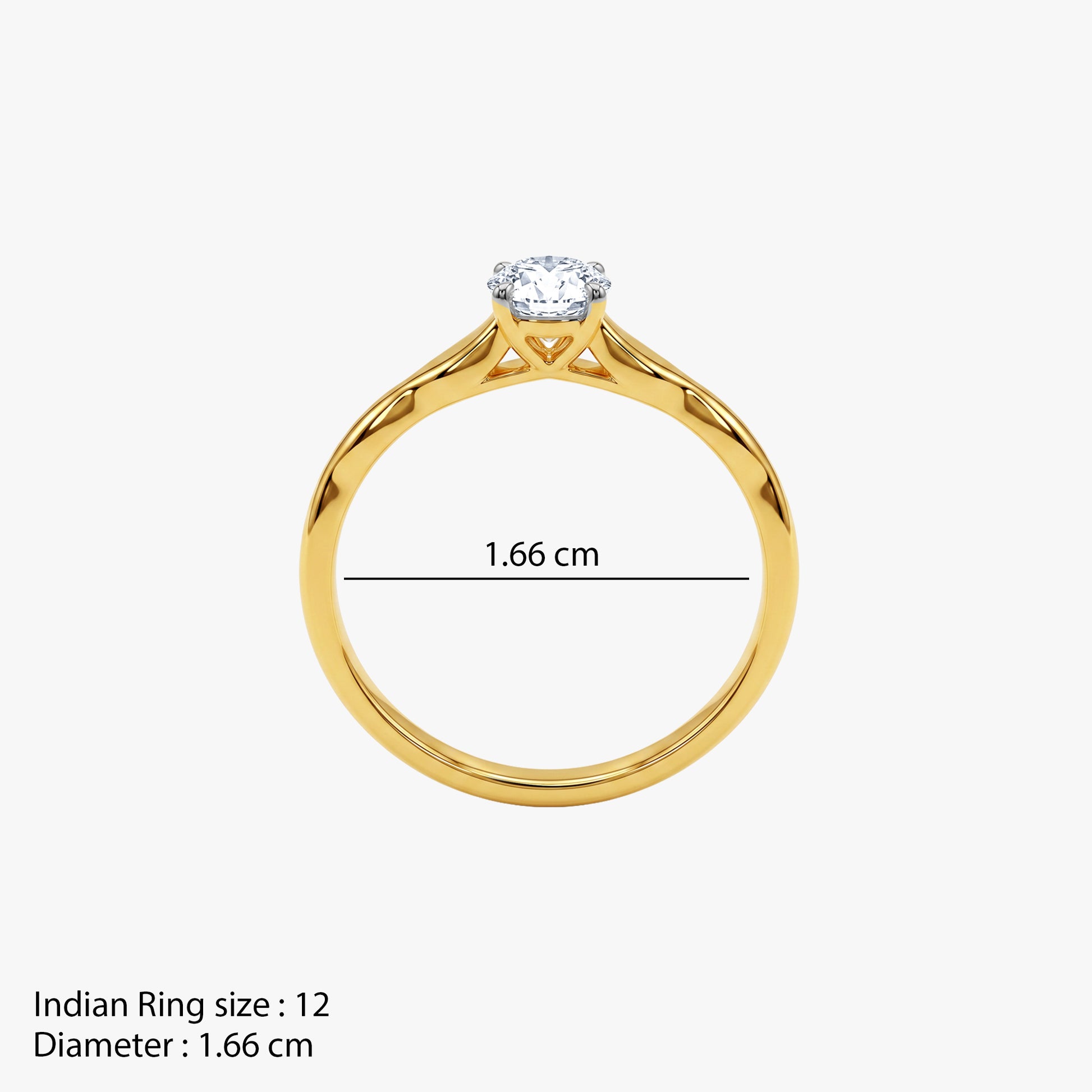 Gold Vivienne Twist Lab Grown Diamond Ring (Size 12)