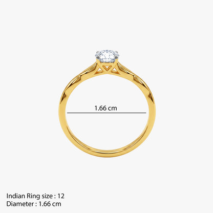 Gold Vivienne Twist Lab Grown Diamond Ring (Size 12)