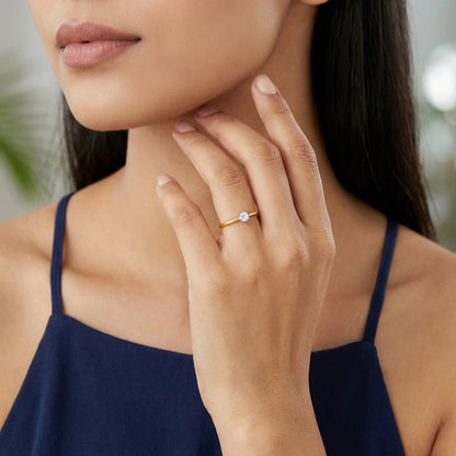 Gold Aurora Spark Lab Grown Diamond Ring (Size 12)