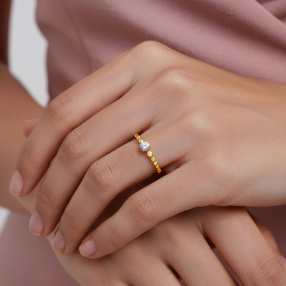 Gold Solitaire Lab Grown Diamond Ring