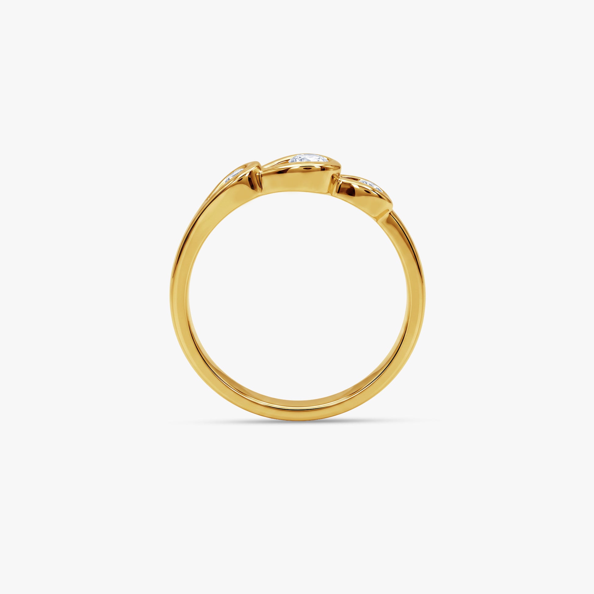 Gold Riviere Petale Lab Grown Diamond Ring (Size 12)