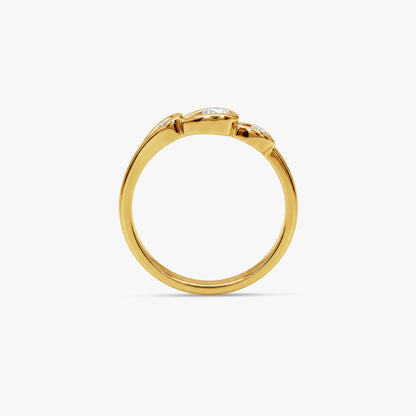 Gold Riviere Petale Lab Grown Diamond Ring (Size 12)