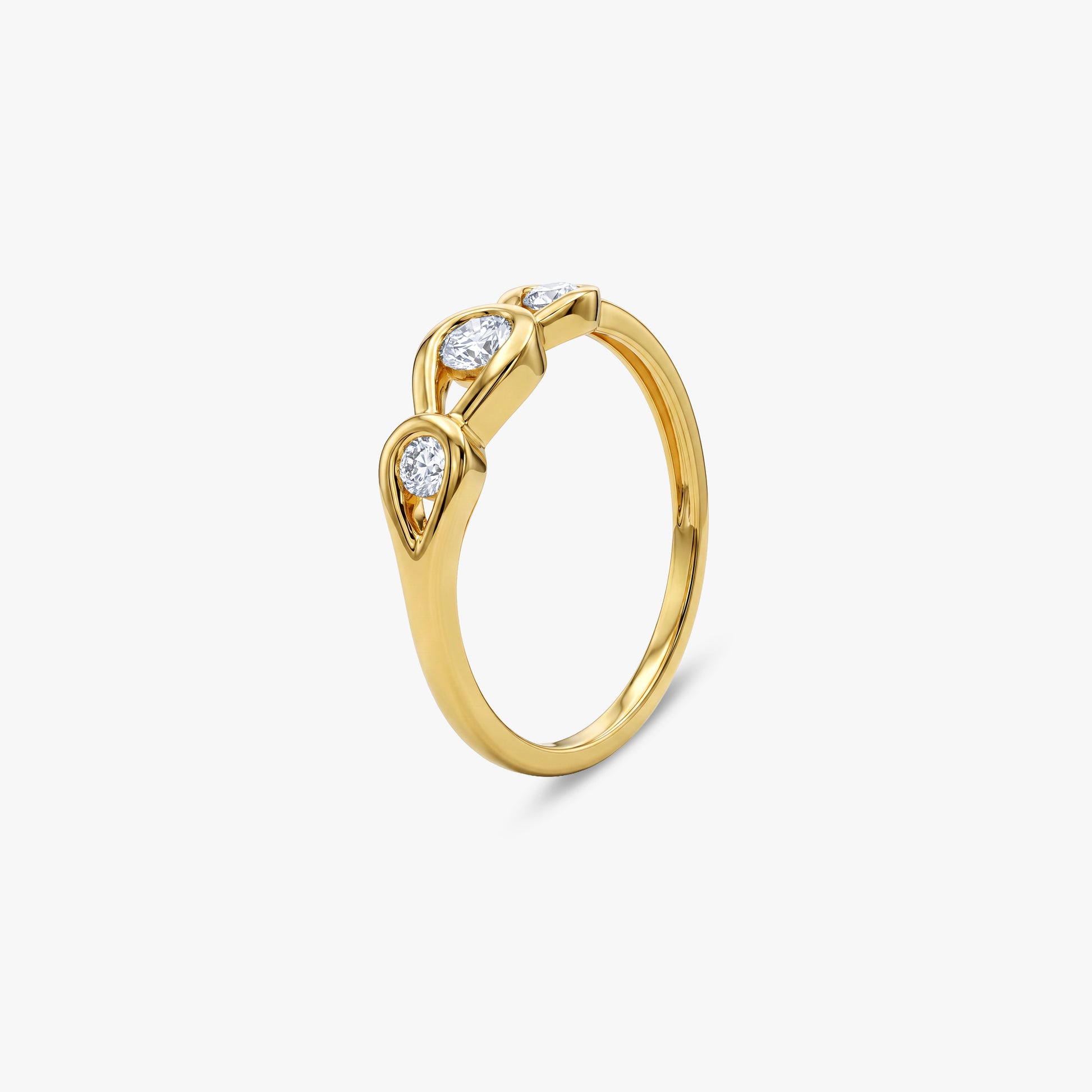 Gold Riviere Petale Lab Grown Diamond Ring (Size 12)