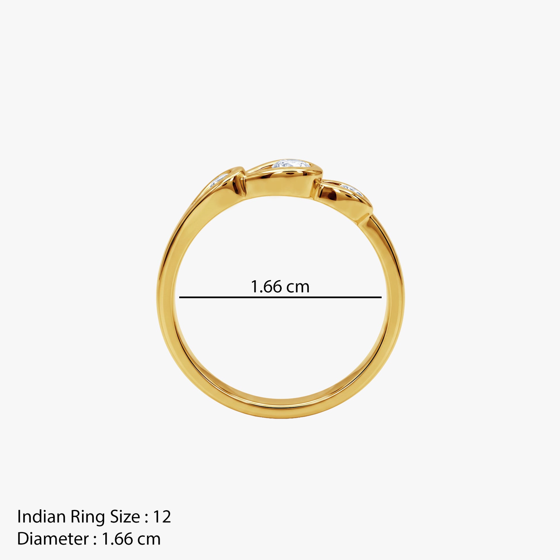 Gold Riviere Petale Lab Grown Diamond Ring (Size 12)