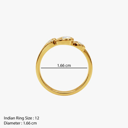 Gold Riviere Petale Lab Grown Diamond Ring (Size 12)