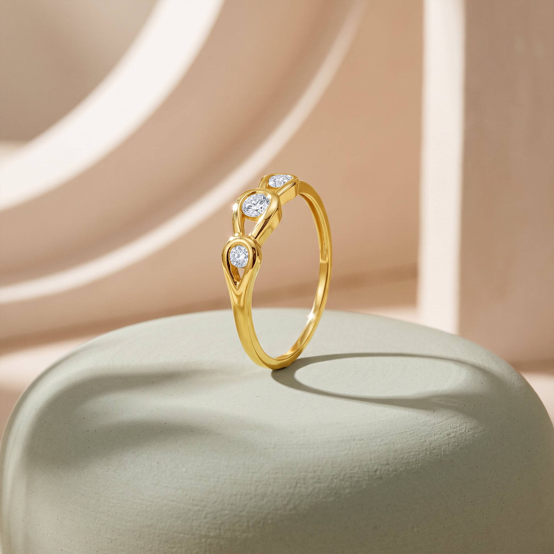 Gold Riviere Petale Lab Grown Diamond Ring (Size 12)