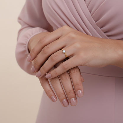 Gold Reverse Tapered Lab Grown Diamond Ring