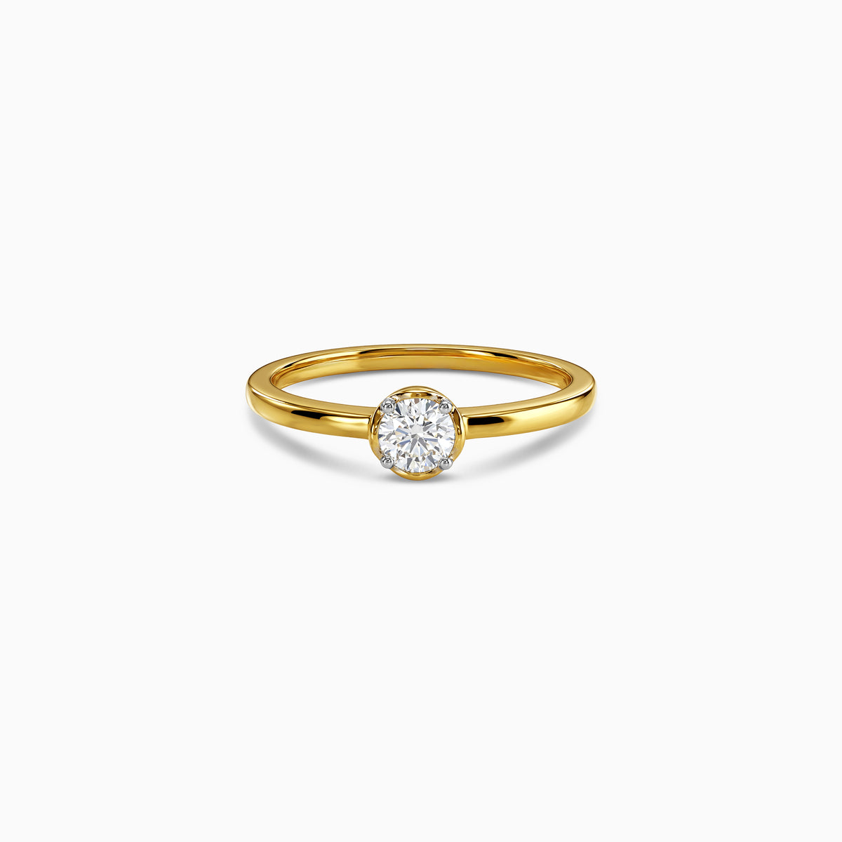 Gold Solene Solitaire Lab Grown Diamond Ring (Size 12)