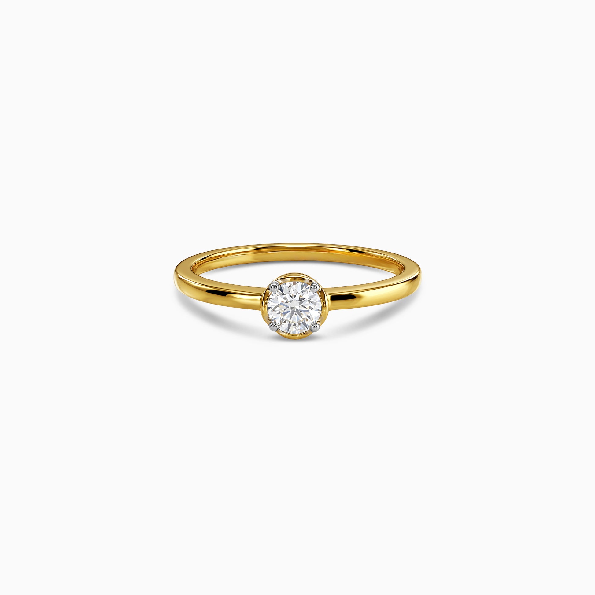 Gold Solene Solitaire Lab Grown Diamond Ring (Size 12)