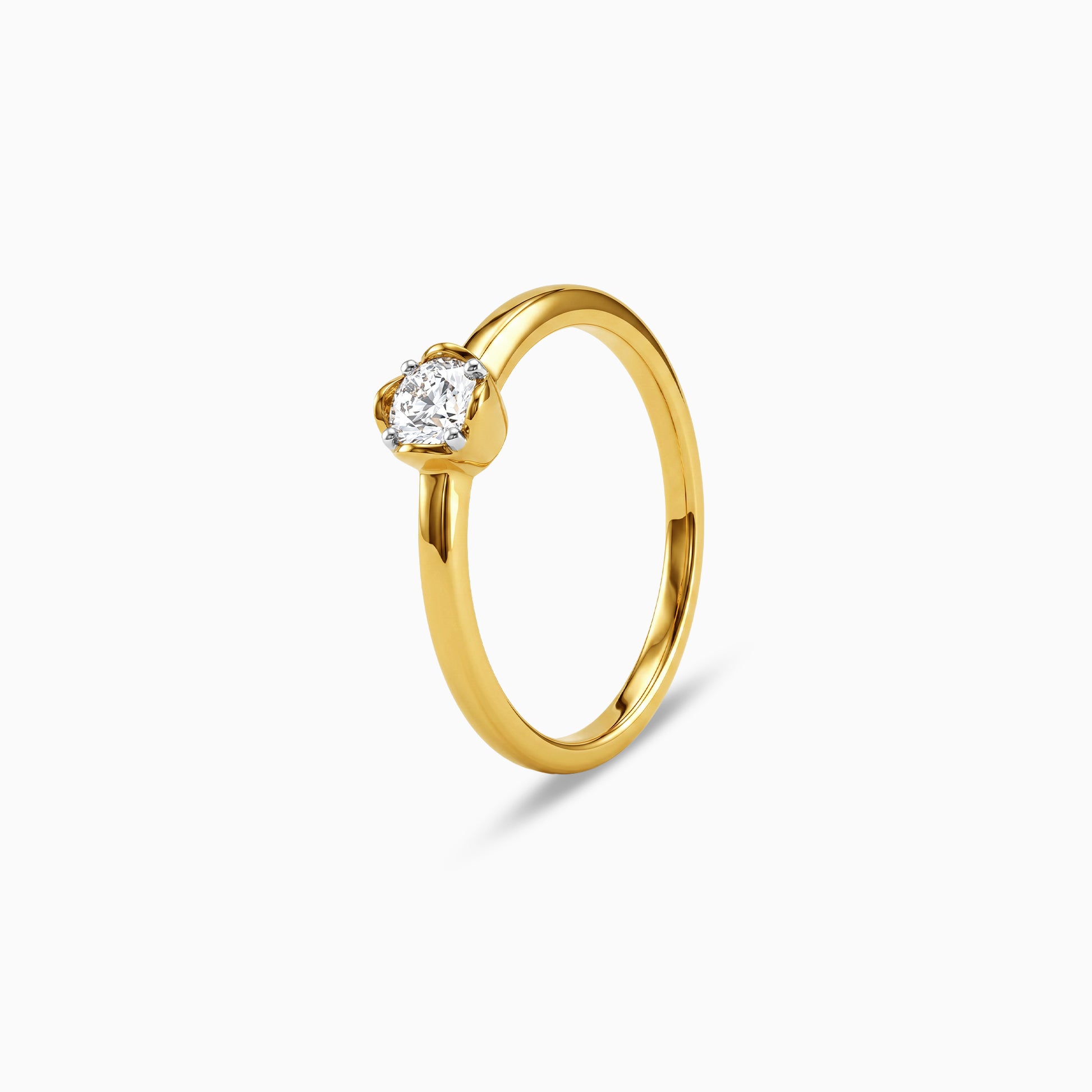 Gold Solene Solitaire Lab Grown Diamond Ring (Size 12)