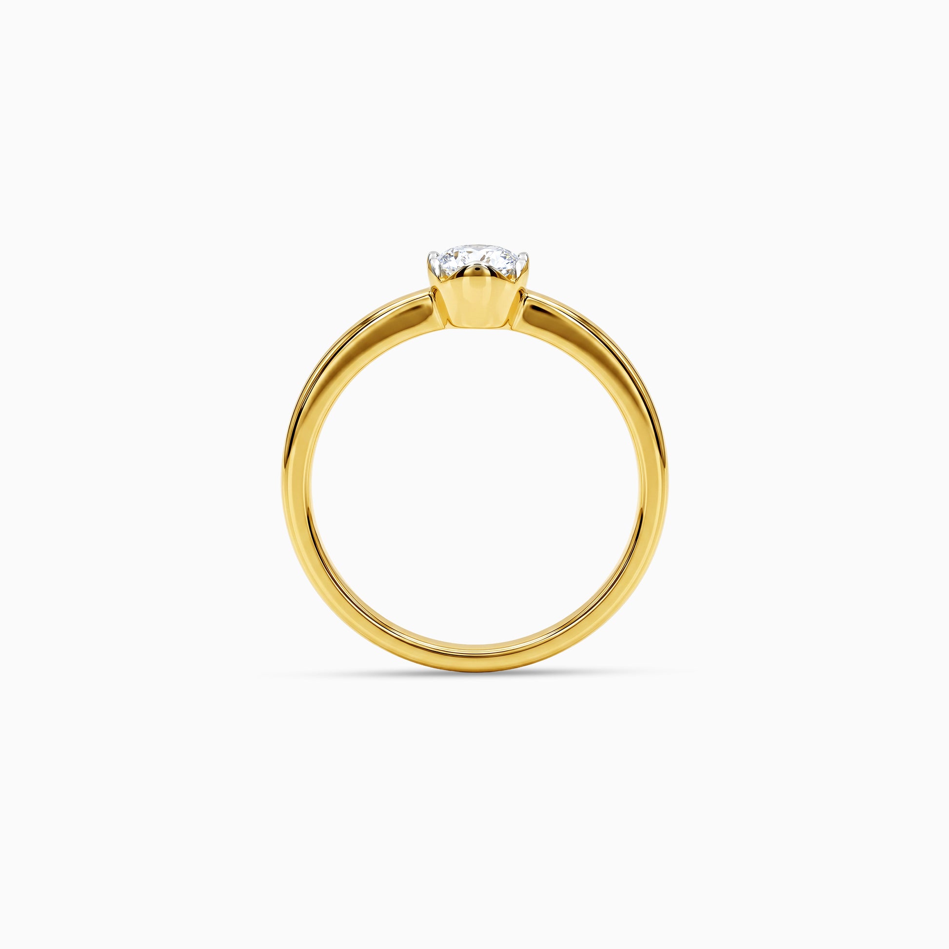Gold Solene Solitaire Lab Grown Diamond Ring (Size 12)