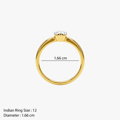 Gold Solene Solitaire Lab Grown Diamond Ring (Size 12)
