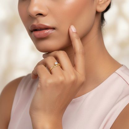 Gold Classic Polaris Lab Grown Diamond Ring