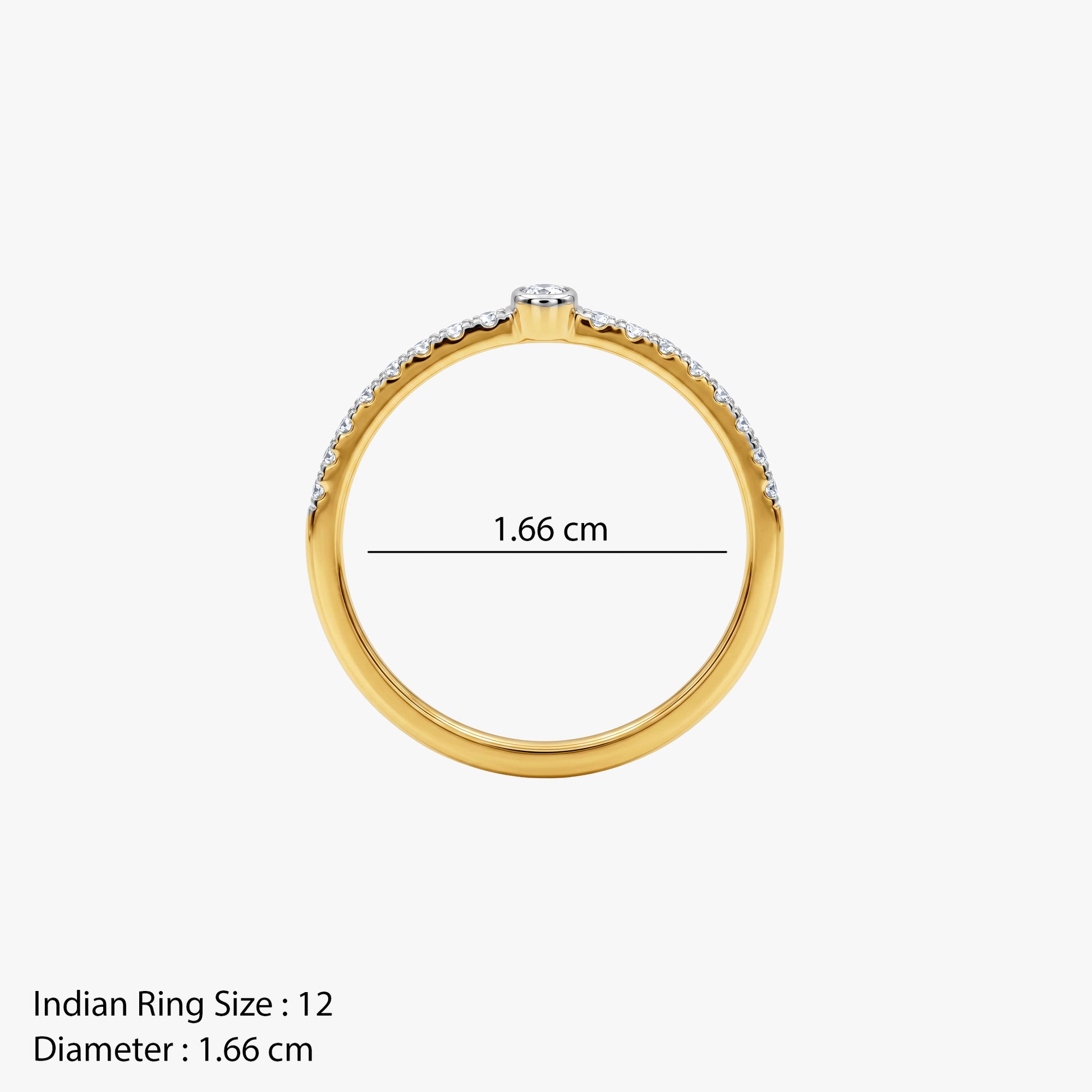 Gold Perle Etoilee Lab Grown Diamond Ring (Size 12)