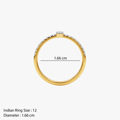 Gold Perle Etoilee Lab Grown Diamond Ring (Size 12)