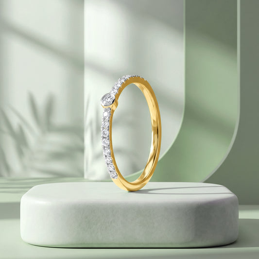 Gold Perle Etoilee Lab Grown Diamond Ring (Size 12)