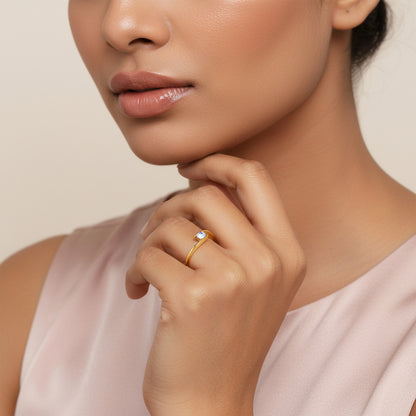 Gold Echo Lab Grown Diamond Ring