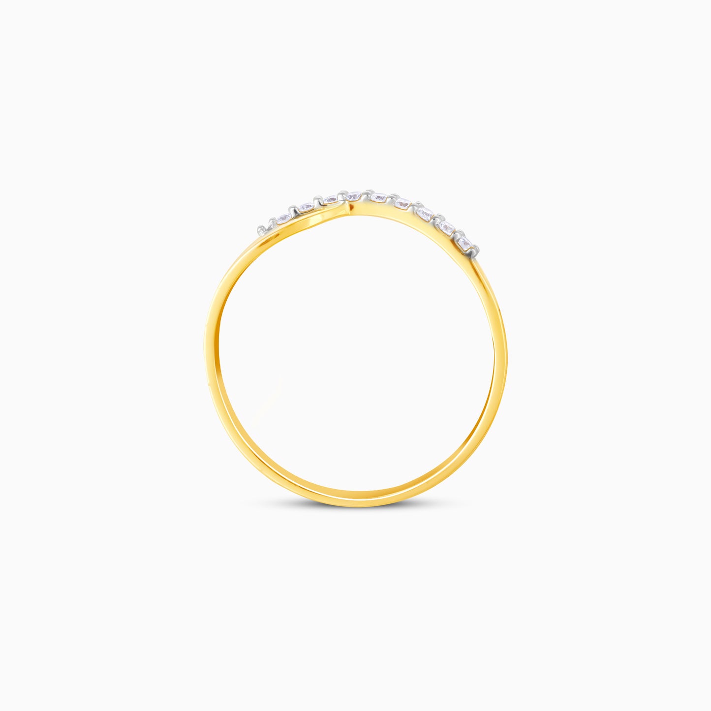 Gold Wavy Diamond Ring