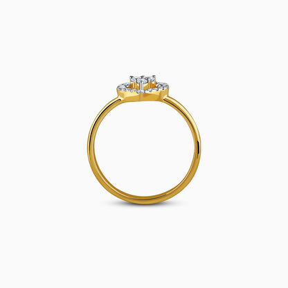 Gold Heart Halo Lab Grown Diamond Ring