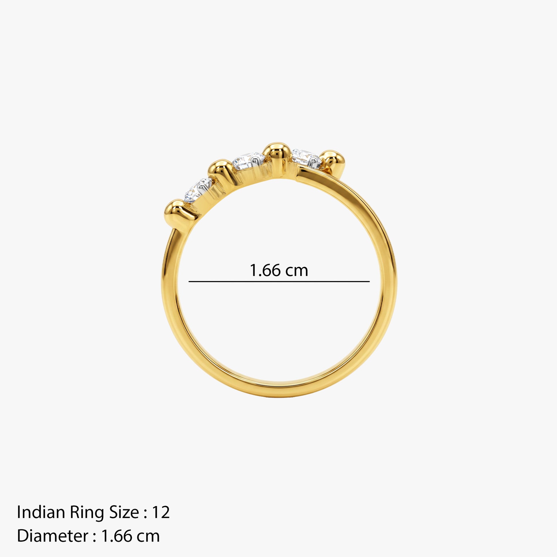 Gold Cascade Royale Lab Grown Diamond Ring (Size 12)
