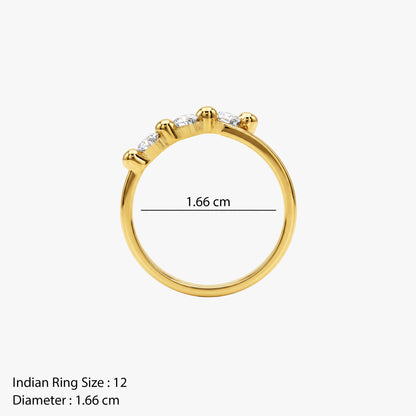 Gold Cascade Royale Lab Grown Diamond Ring (Size 12)
