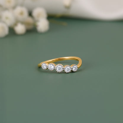 Gold Classic Bezel Lab Grown Diamond Ring