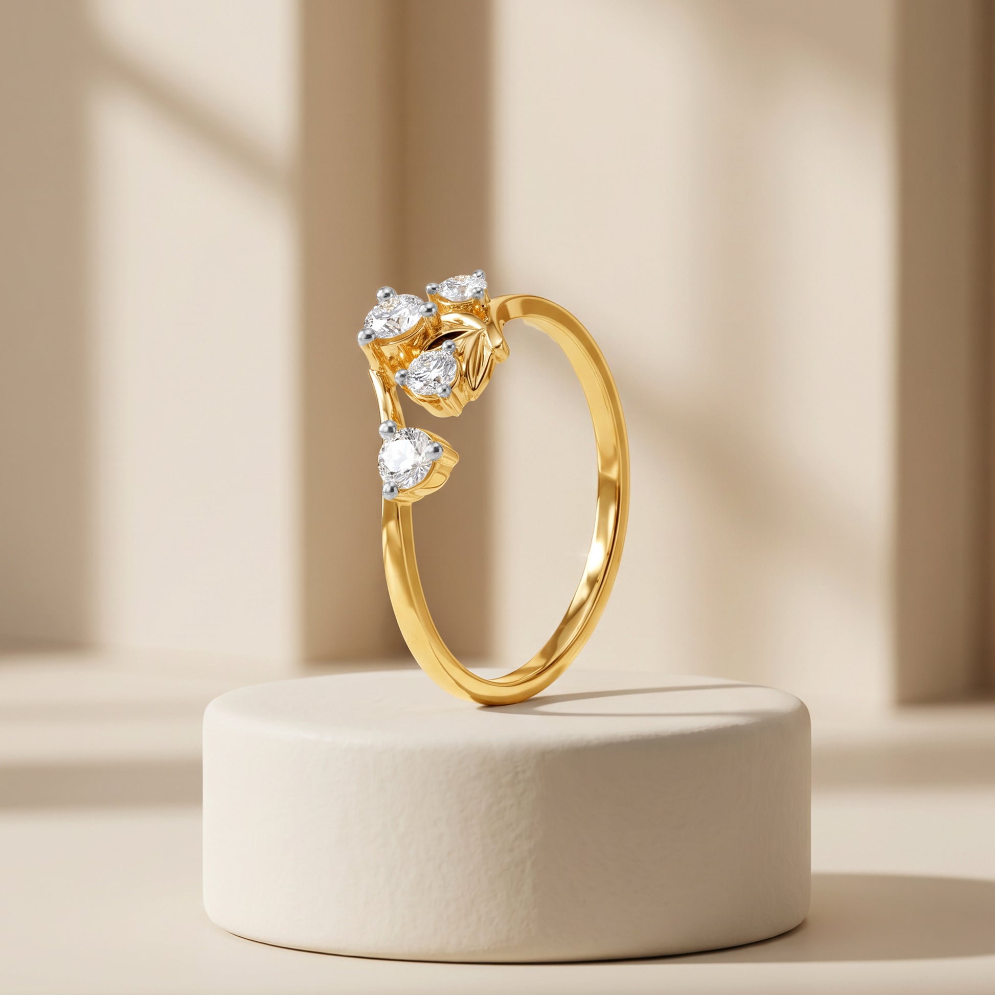 Gold Sparkling Rivage Lab Grown Diamond Ring (Size 12)