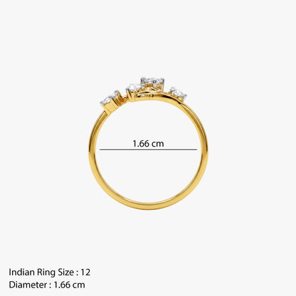 Gold Sparkling Rivage Lab Grown Diamond Ring (Size 12)