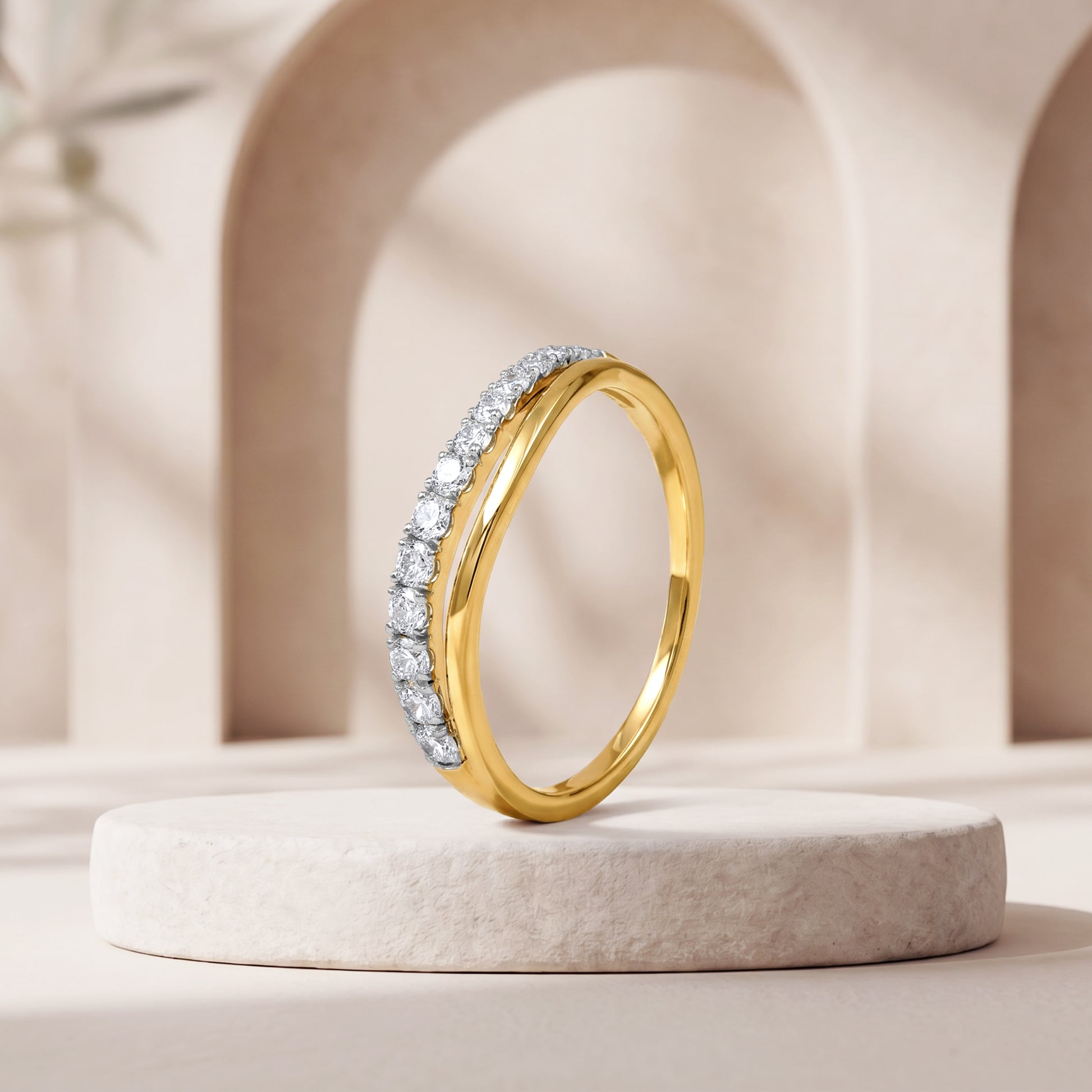 Gold Ruban Scintille Lab Grown Diamond Ring (Size 12)