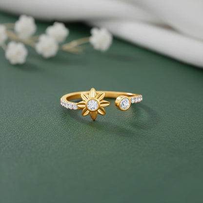 Gold Bloom Glow Lab Grown Diamond Ring