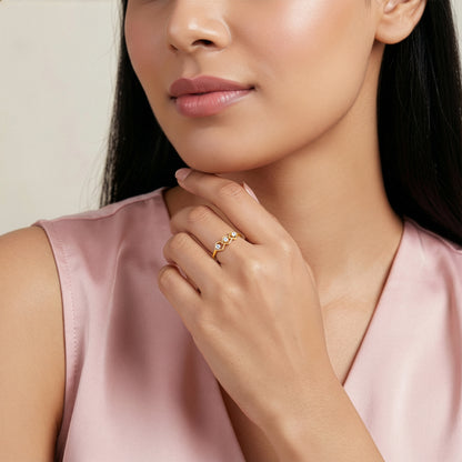 Gold Hexel Lab Grown Diamond Ring