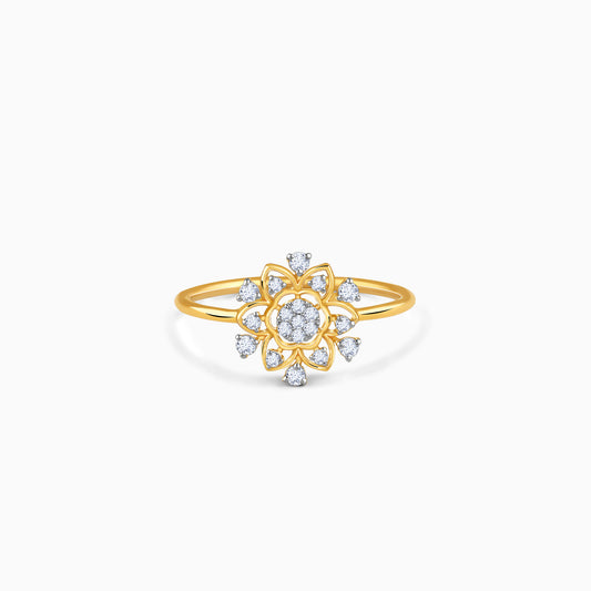 Gold Calendula Lab Grown Diamond Ring
