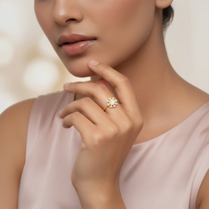 Gold Florette Lab Grown Diamond Ring
