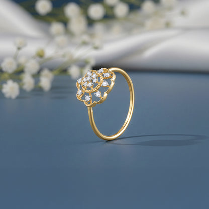 Gold Florette Lab Grown Diamond Ring