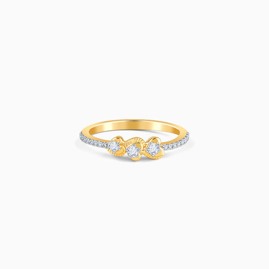 Gold Amoura Trio Lab Grown Diamond Ring