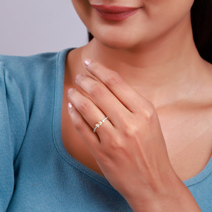 Gold Amoura Trio Lab Grown Diamond Ring